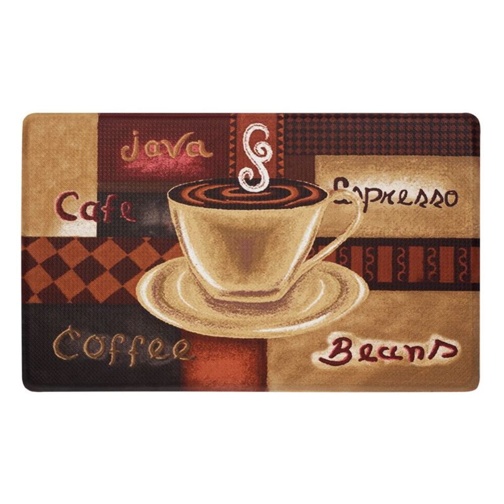 Coffee Window Kitchen Curtains Printed - 30" (W) x 20" (L) Anti-Fatigue Mat,